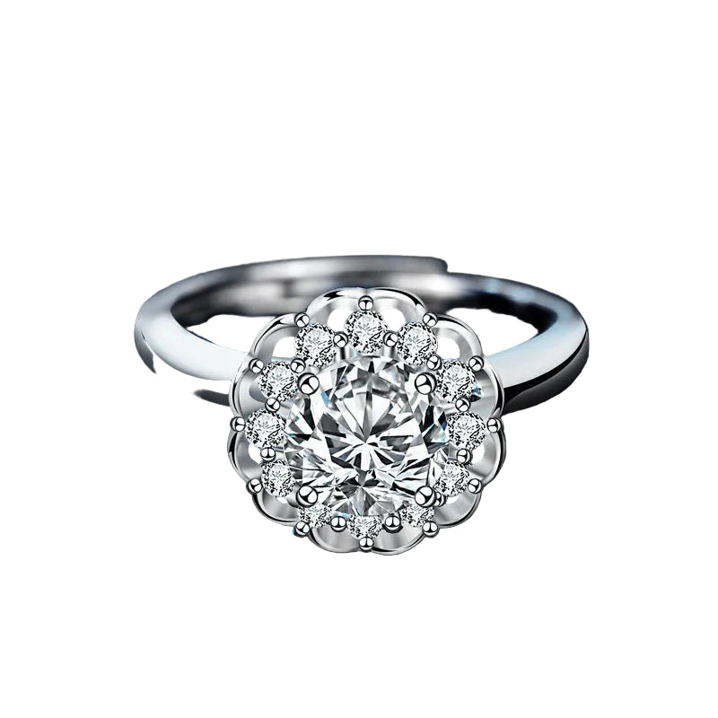 1CT Oval Cut Moissanite Halo Engagement Ring | D Color VVS1 | S925 Sterling Silver | Women Wedding Ring