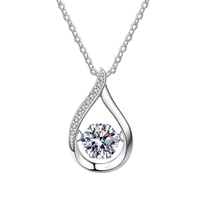 1CT Pear Cut Moissanite Teardrop Pendant Necklace | S925 Sterling Silver | Women Clavicle Chain